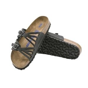 Birkenstock Granada Soft Footbed Sandal Black Oiled Leather 42 W11